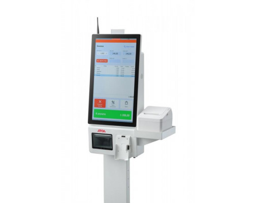 Касса самообслуживания АТОЛ КСО 3210 (21.5", J6412, SSD, 4G/128G, Без ОС, сканер Mindeo, Indicator light, держ. EFT/принтер, наст. подставка)